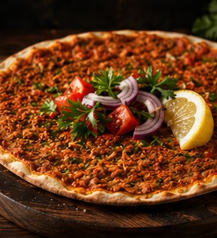 Lahmacun frisch aus dem Ofen